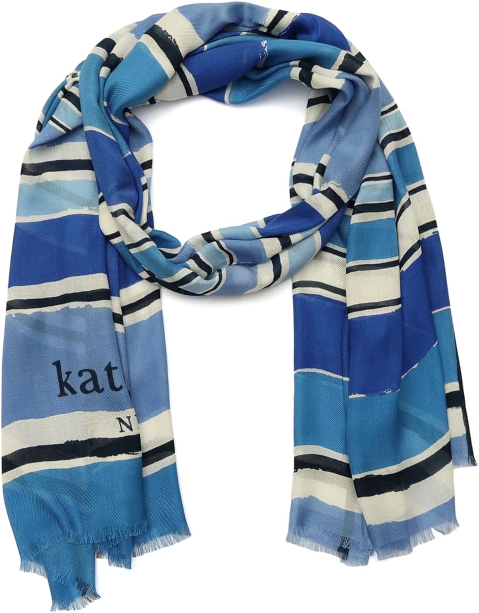 kate spade new york Women's Ocean Stripe Viscose Oblong Scarf, Stylish & Lightweight Fashion Accessory