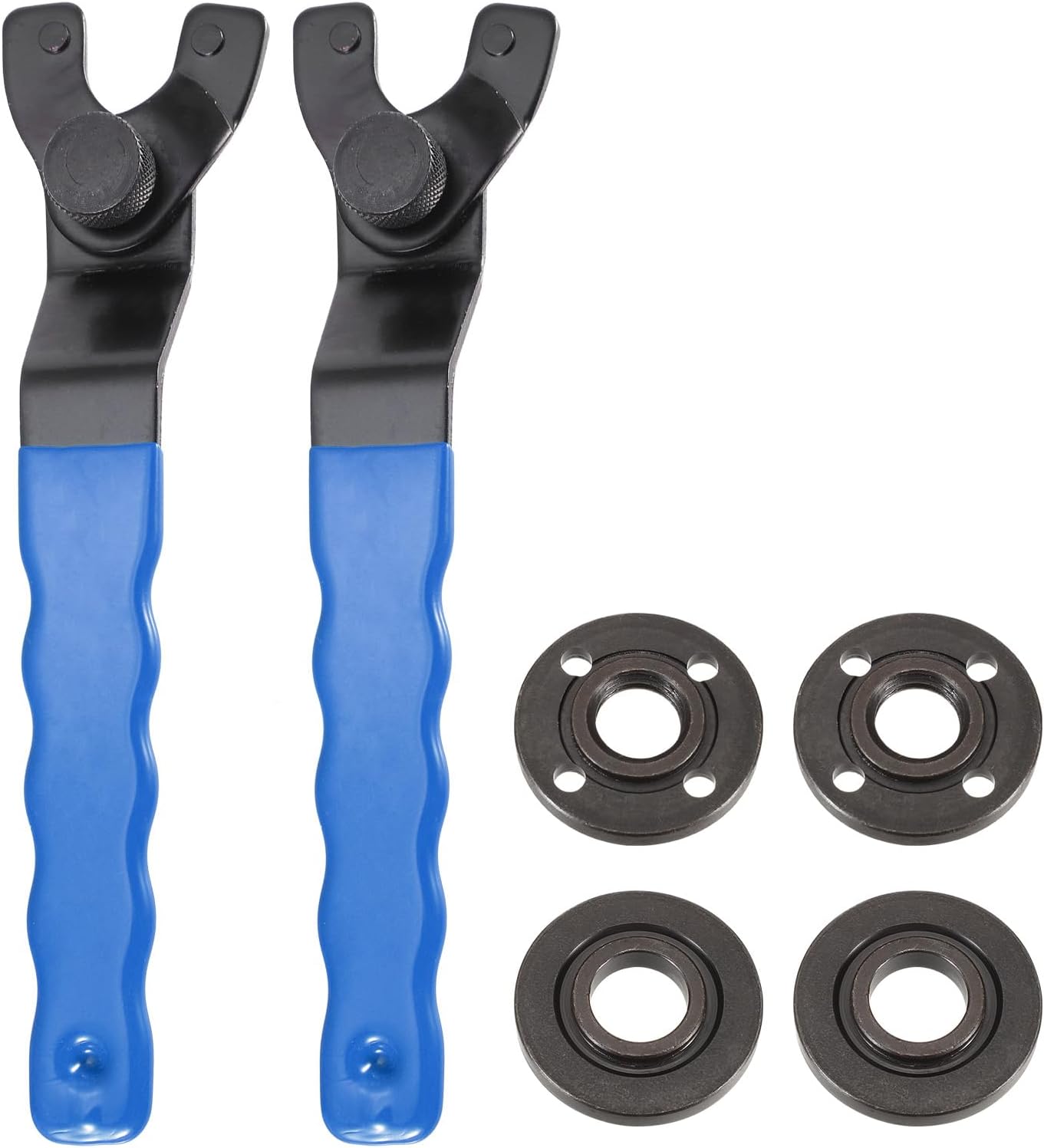 HARFINGTON 2pcs Adjustable Angle Grinder Wrench Set 0.4"-1.9" Range Universal Lock Nut Pin Spanner Wrench with Grinder Shaft Nuts for Angle Grinder Table Grinder, Green