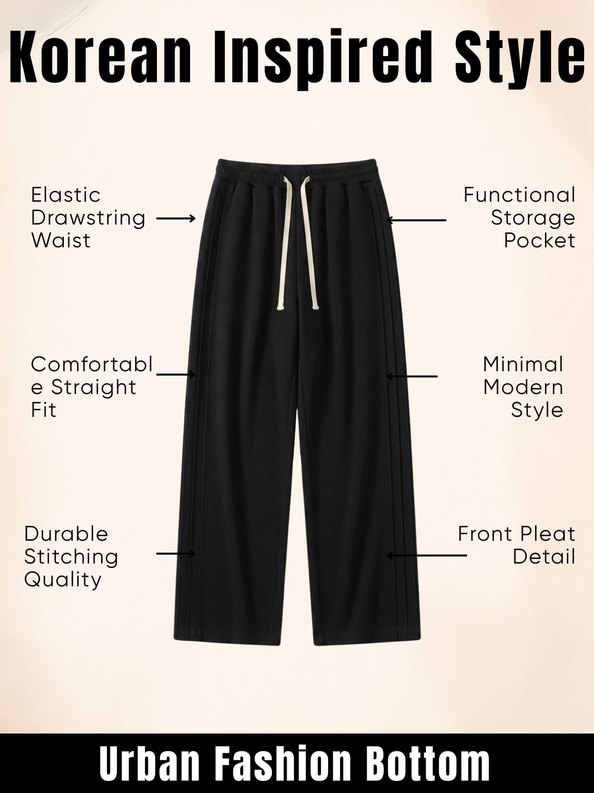 GRECIILOOKS Pantalones de entrenamiento cargo para hombre, cintura media, licra, holgados, estilo coreano, ropa de viaje y salón con bolsillos, 2 unidades