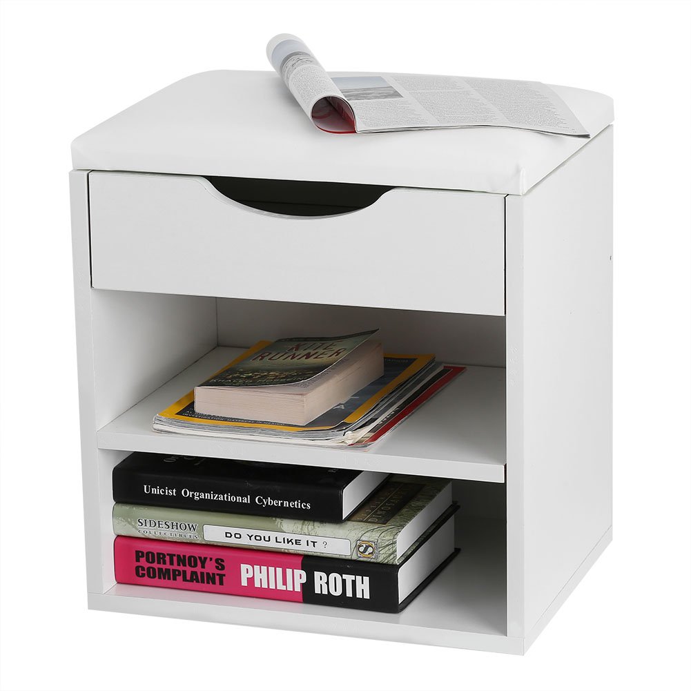 CHICIRIS Panca per Scarpe Robusto Organizer in Legno per Ingresso di Casa, con Sedile Imbottito, Ideale per Toeletta, Copertura in PU, 2 Ripiani, Adatto per Scarpe, Calzini, Chiavi