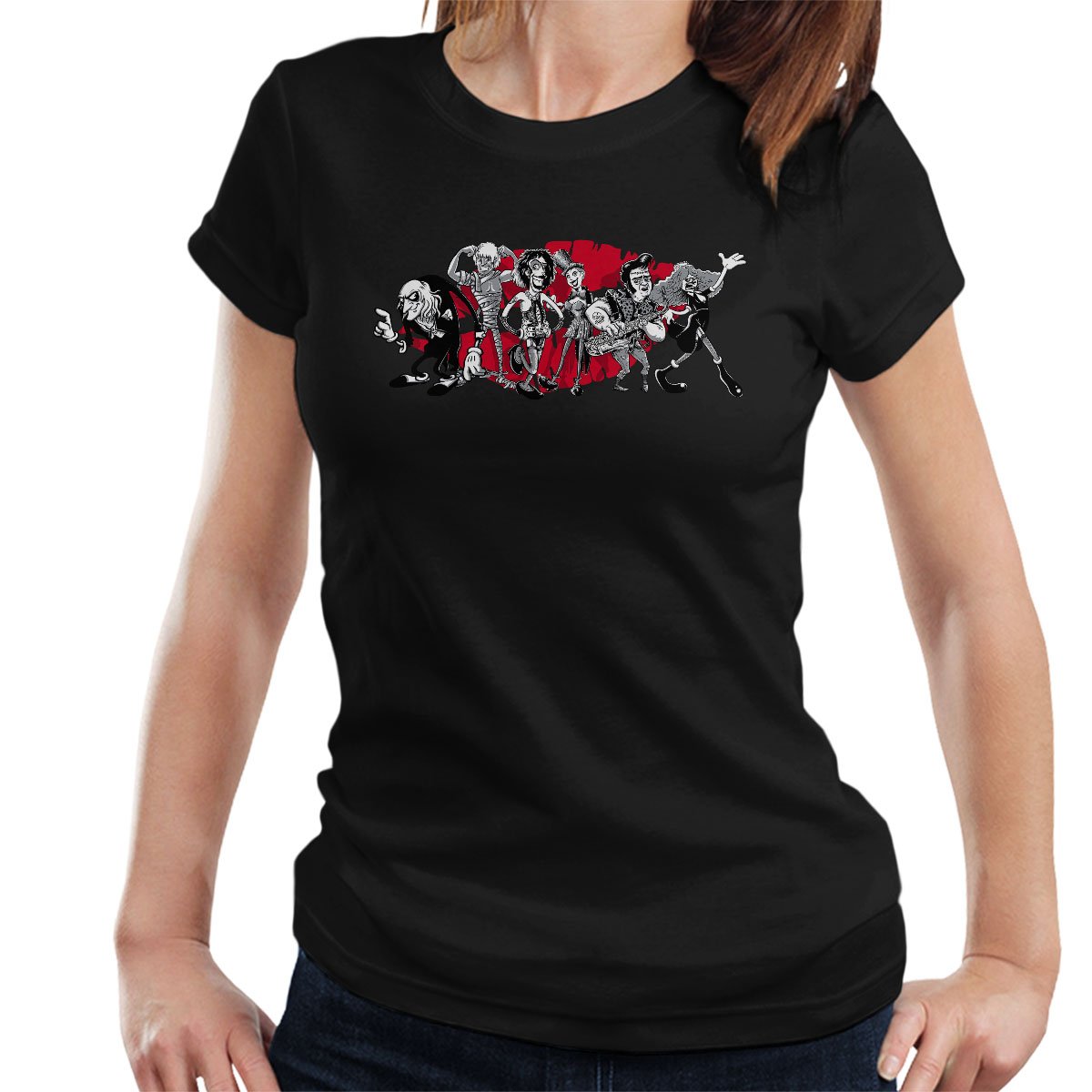 Rocky Horror Picture Show Gang of Six Women's T-Shirt Black
