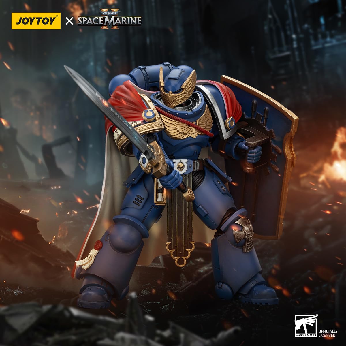 TOYVERSE JOYTOY 1/18 Actionfigur Warhammer 40.000, Space Marine 2, Ultramarines Victrix Honour Guard mit Storm Shield und Power Sword, bewegliche Gelenke, Charaktermodell, ab 15 Jahren