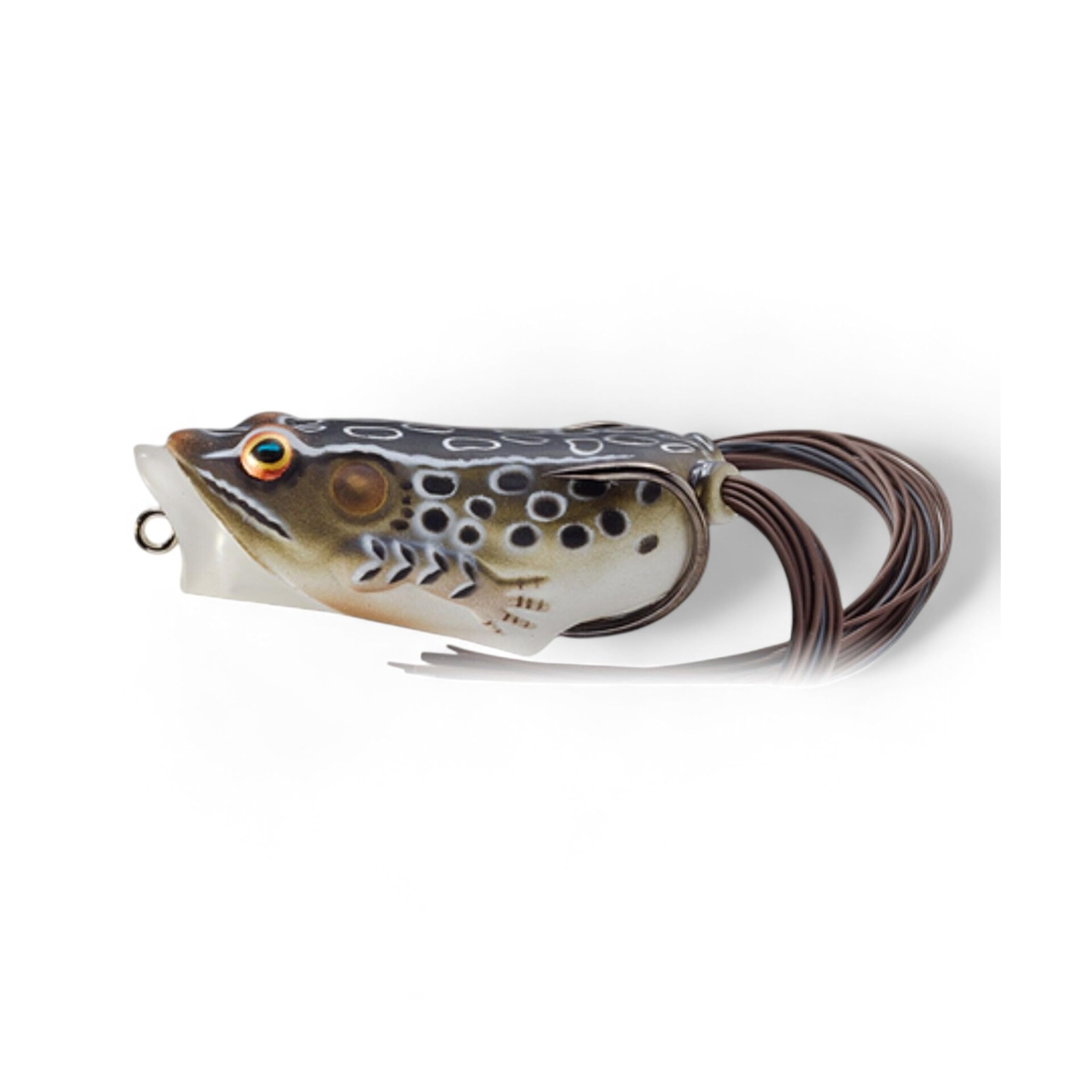 Frog Popper Hollow Body Topwater Lure 3/8Oz Brown Black Fishing Lures Bass Jigging Bait Jig Lure Weedless Soft Plastic Swimbait Accessories Freshwater