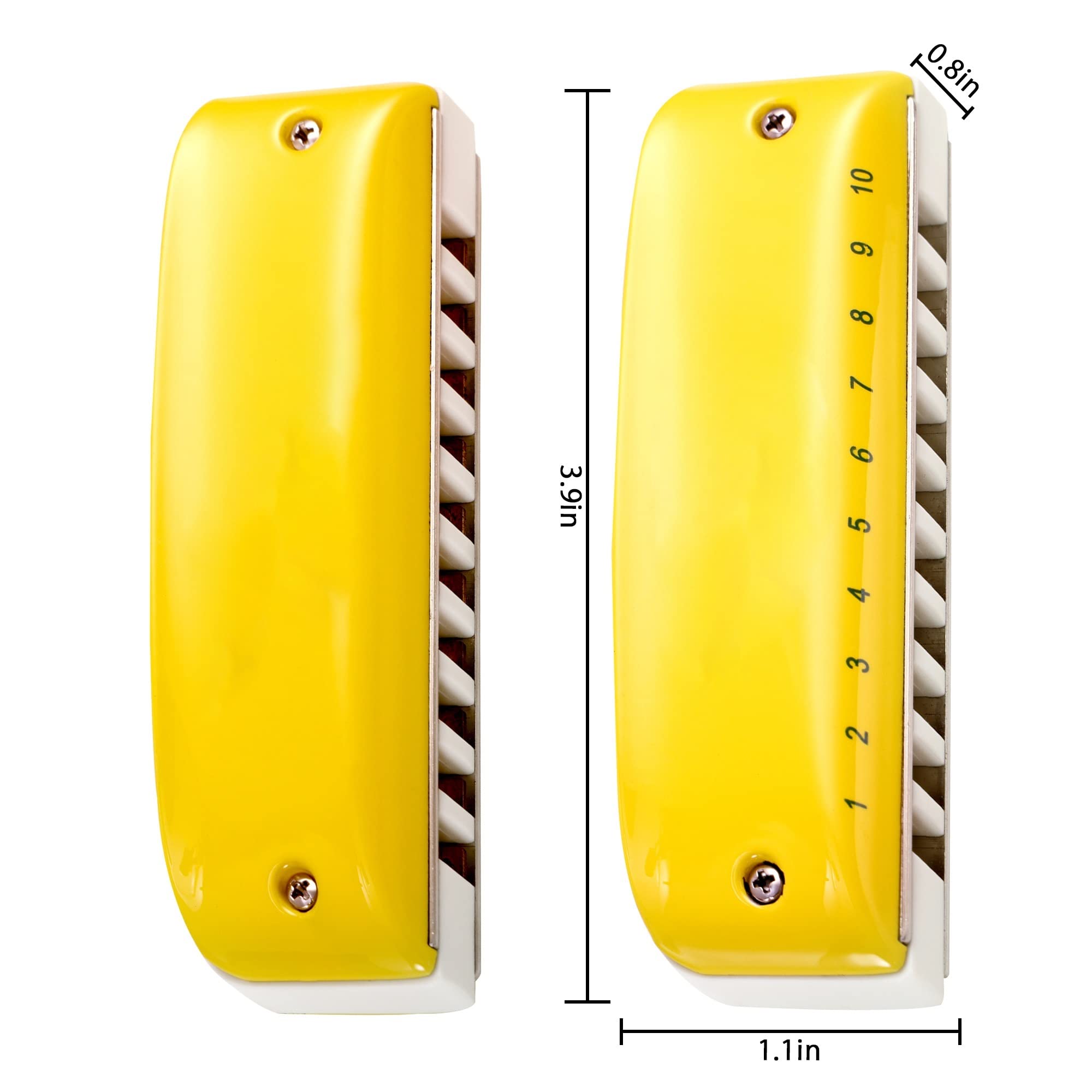 Copertine Gialle per Armonica A 10 Fori con Scatola per Gli Amanti della Musica per Studenti Principianti Armonica per Principianti (Color : B)