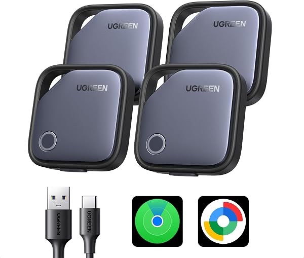 UGREEN Finder Duo (iOS and Android) Air Tracker Tags 4 Pack - 1