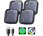 UGREEN Finder Duo (iOS and Android) Air Tracker Tags 4 Pack, Rechargeable Android Tracker Tags Bluetooth Key Finder Compatible with iOS and Android for Keys, Luggage and More