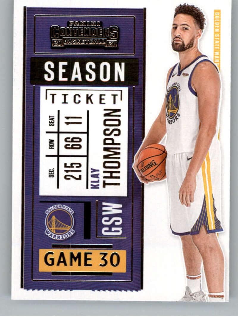 2020-21 Panini Contenders Season Ticket #72 Klay Thompson Golden State Warriors Basketball Card