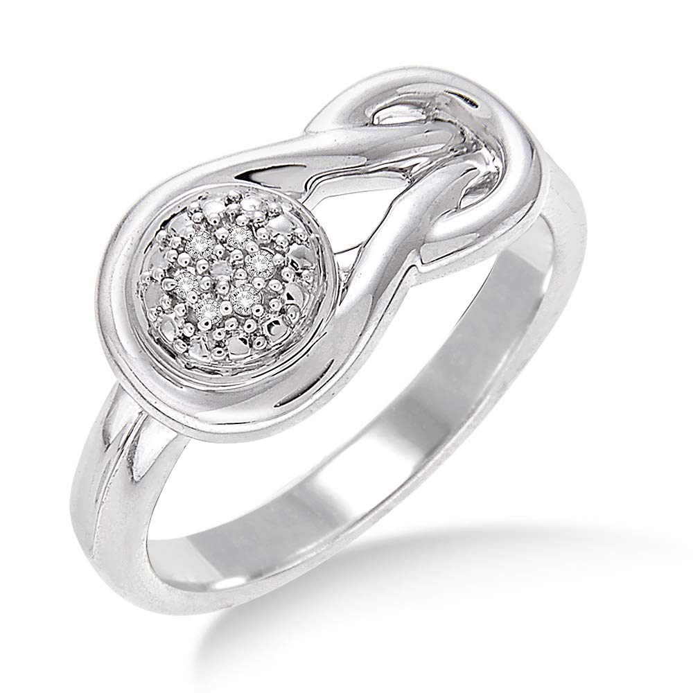 Evoque Sterling Silver and Diamond Infinity Ring (1/50 Cttw, J-K Color, I1-I2 Clarity), Longevity - Amazing Design for Fashionable Women for Women