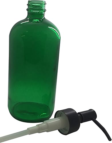 Miniatura 3 de Dispensador de jabón de vidrio con bomba de metal, botella de loción de vidrio de 16 onzas