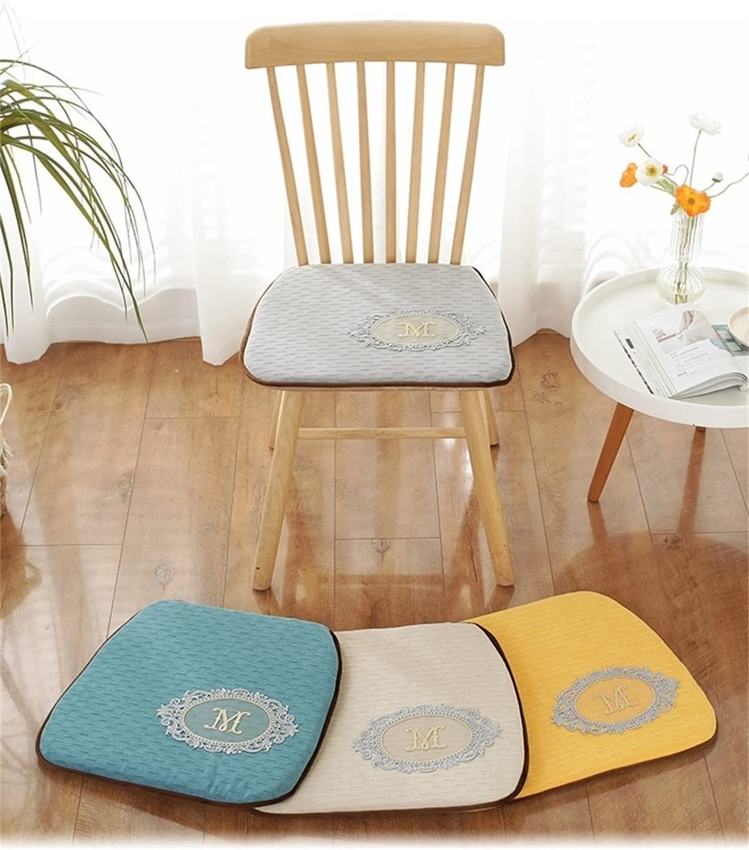 Cuscini Per Sedie Da Pranzo EORNOW A Forma Di U – Set Da 4, Colore Caffè, 41x43 Cm, Con Laccetti Per Fissaggio, In Cotone E Lino - 4