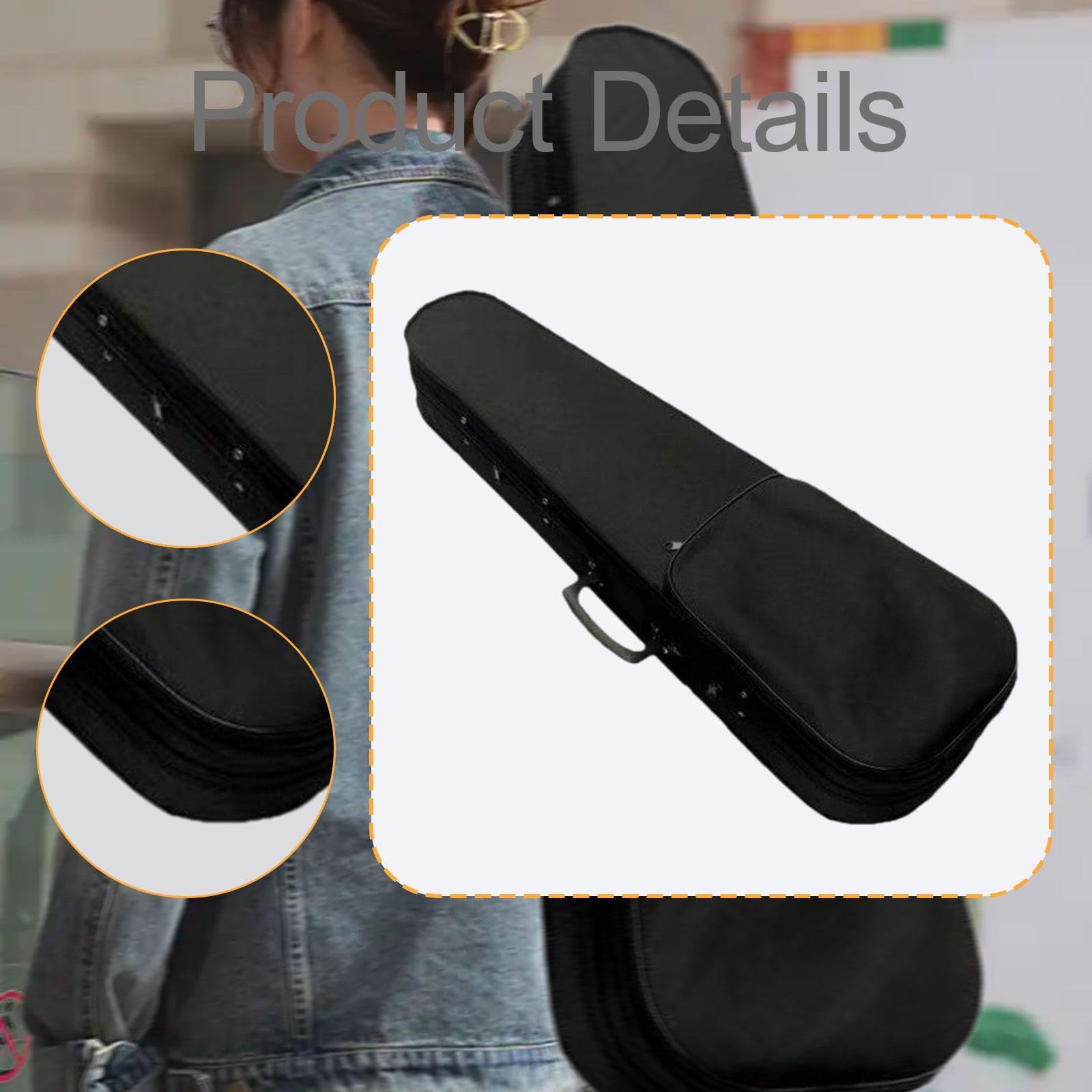 Estuche para Violín, Estuche Rígido de Transporte, Ligero, Acolchado de Espuma Oxford, Correas de Hombro Dobles Ajustables, Cierre Suave, Adecuado Par, Longitud 72 Cm
