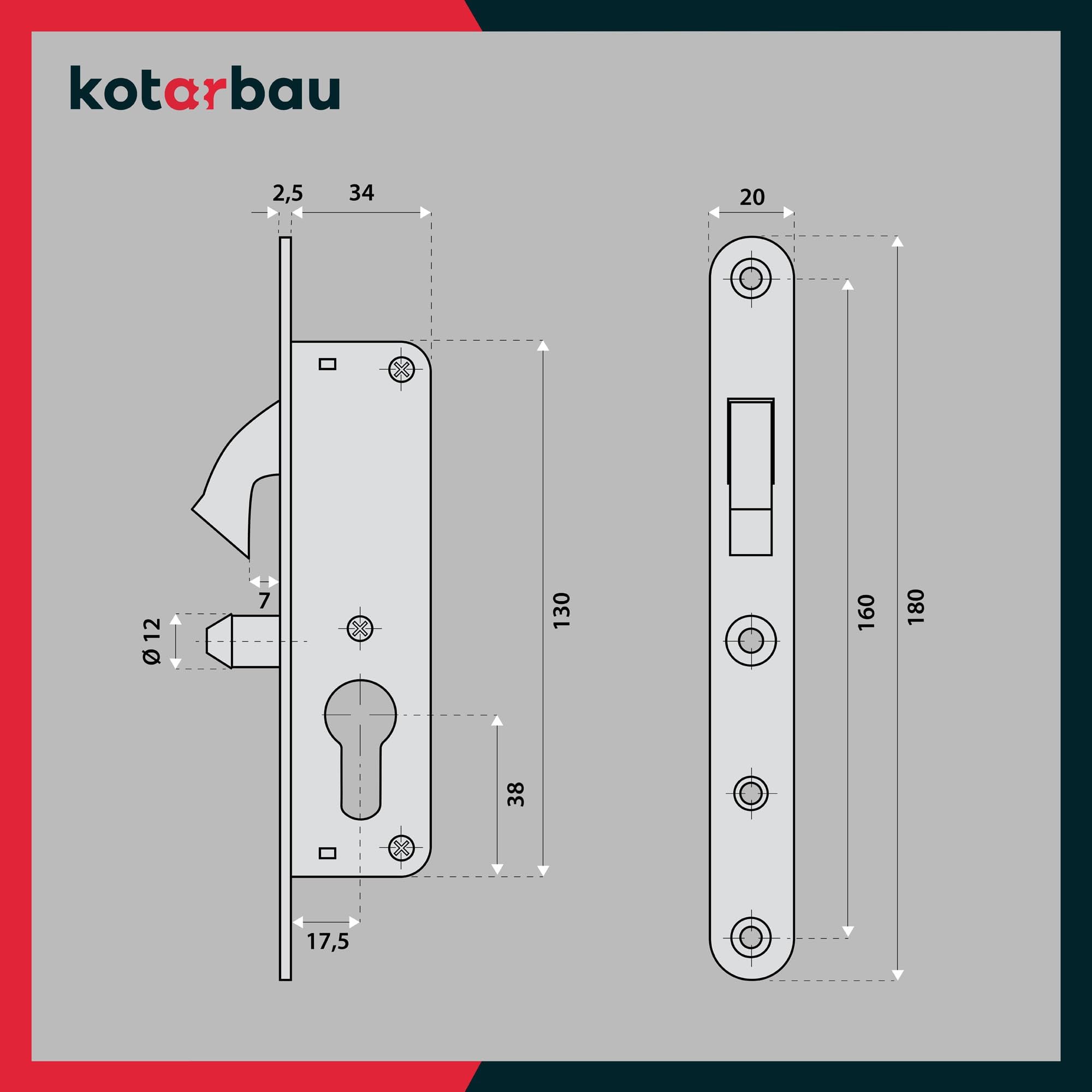 KOTARBAU® Serrure à Crochet H-35 Serrure de Porte coulissante à Crochet Verrou à loquet Galvanisé Antirouille Plaque de verrouillag (Lot de 2)