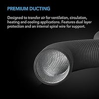 Vista 2 de AC Infinity Flexible 4-Inch Aluminum Ducting, Heavy-Duty Four-Layer Protection, 25-Feet Long for Heating Cooling Ventilation and Exhaust