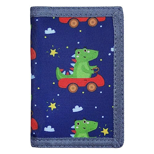 Image of AI-DEE RFID Trifold Canvas Outdoor Sports Wallet for Kids - Front Pocket Wallet with Magic Sticker (Black2)