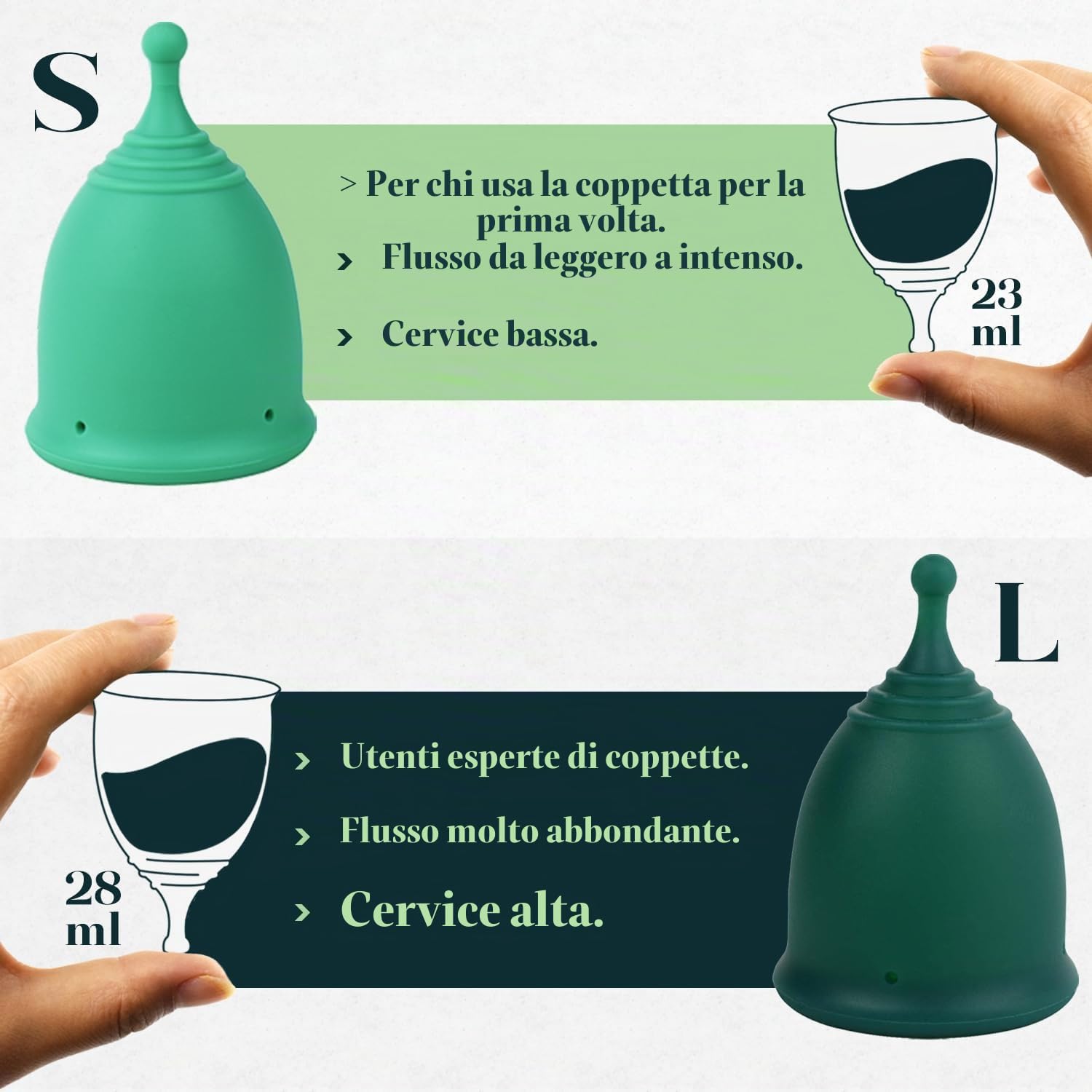 SHORDY Set di 2 coppette mestruali e sterilizzatore a vapore per principianti, set di 2 coppette mestruali (piccole e grandi), sterilizzatore elettrico a vapore e facile da usare, flusso pesante