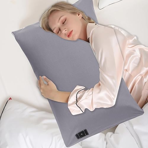 Miniatura 2 de 2 fundas de almohada de 20 x 30 pulgadas con cable de conexión a tierra, funda de almohada de algodón suave y cómoda, reduce la inflamación, fundas