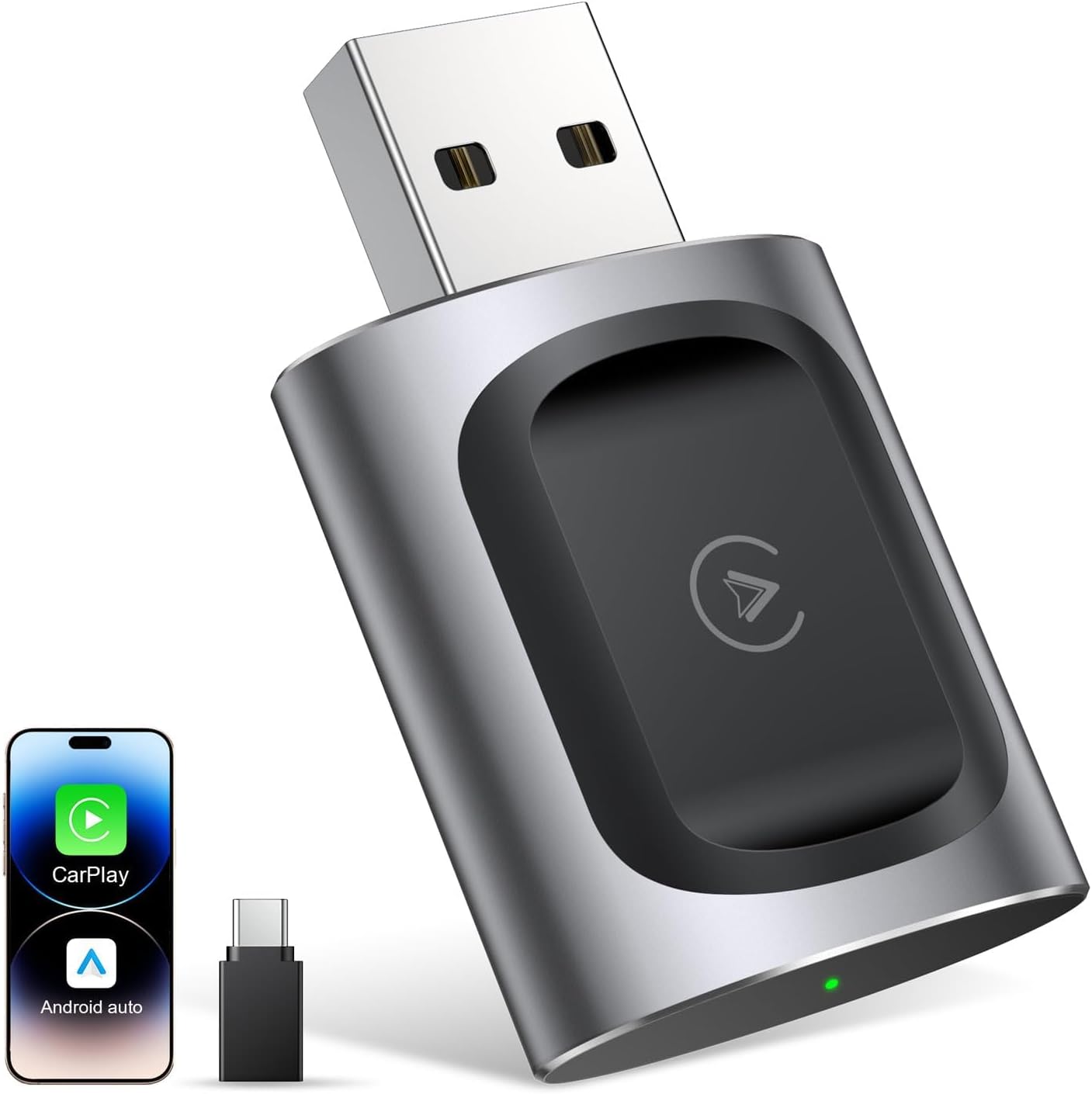 Wireless Carplay & Android Auto Adapter 2-in-1 Stable & No Delay Carplay Wireless Adapter Convert Wired to Wireless Car Play Dongle for iOS 10+/Android 11+