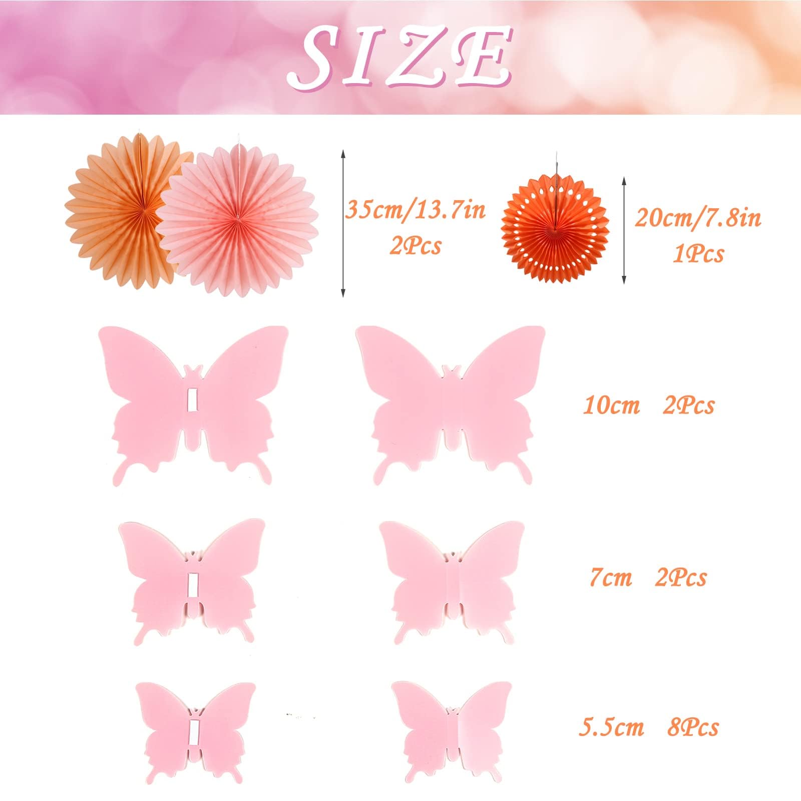 ZERODECO Feestdecoratie, 21 stuks rode hangende papieren waaiers, pompoms, bloemen, slingers string en driehoekige vlaggen voor verjaardagsfeestjes babyborrels, bruiloft