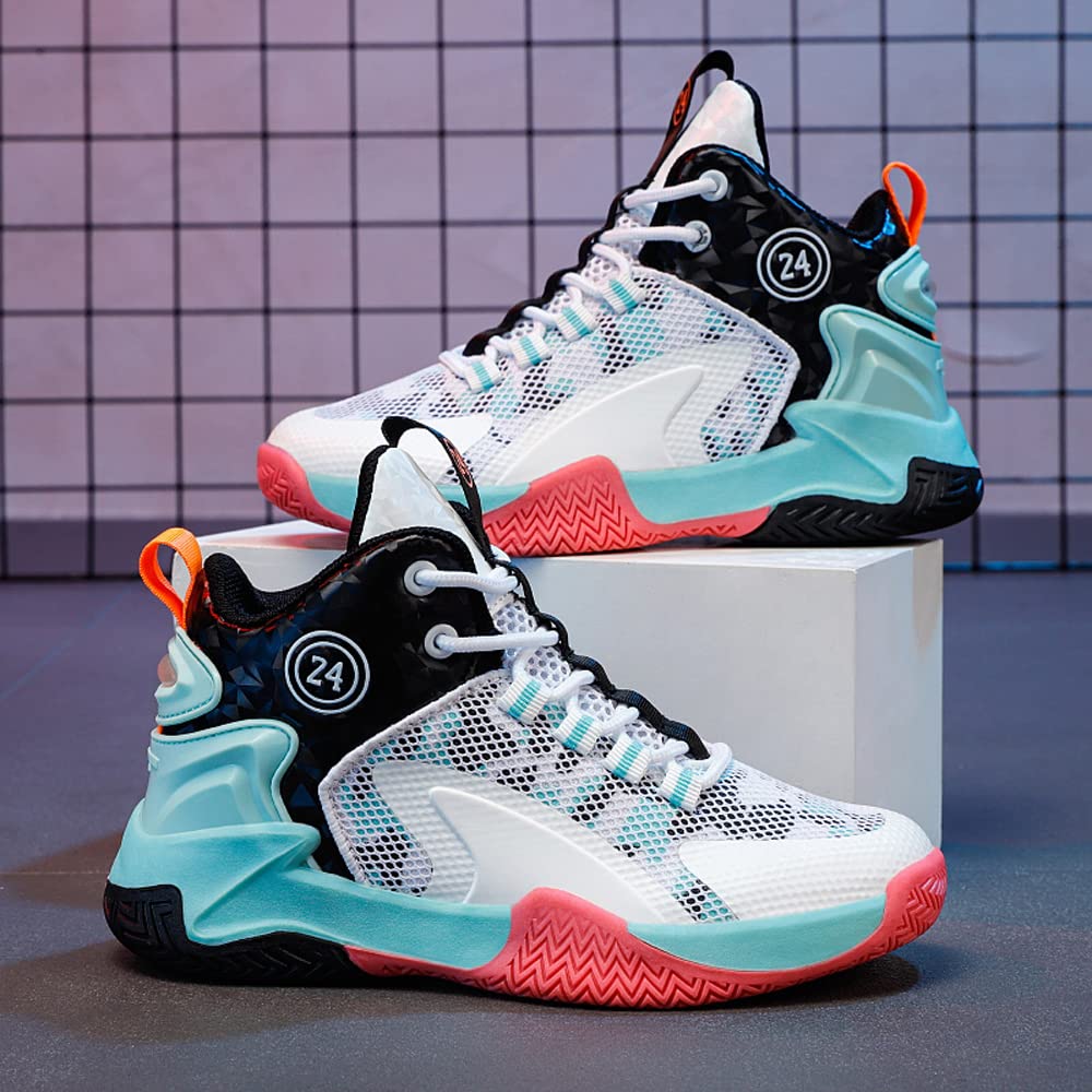 Kinder-Basketballschuhe High-Top-Dämpfung Leichte rutschfeste atmungsaktive aktive Outdoor-Sportschuhe Unisex