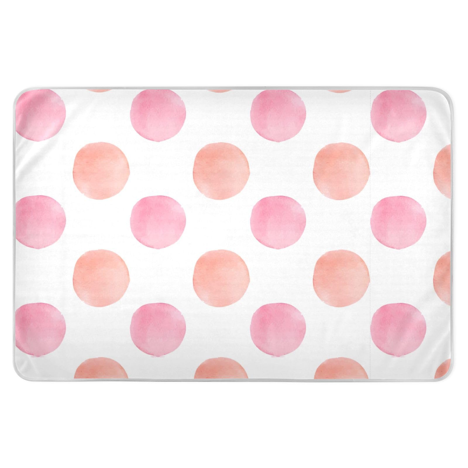 Watercolor Pastel Pink Polka Dots Mattress Pee Protector, Washable Underpads for Adults, Reusable Pee Pads for Kids