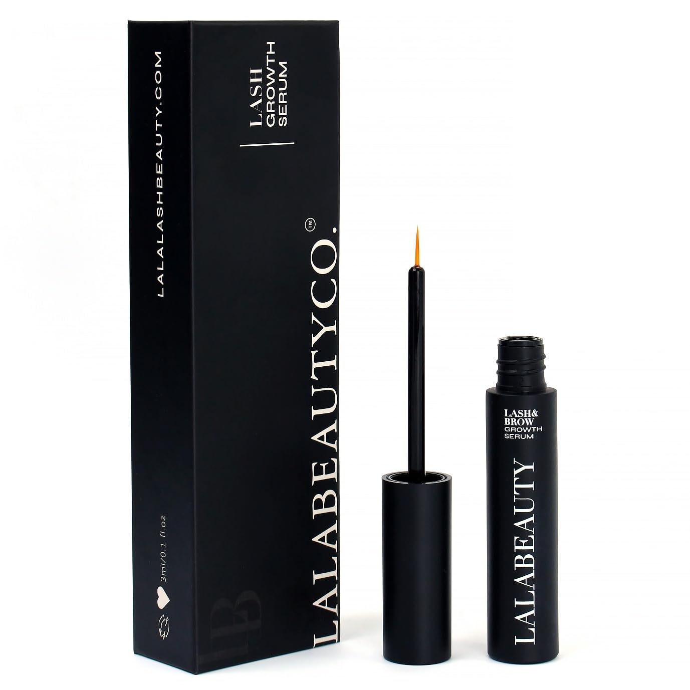 LalaBeautyCo Lash Growth Serum for Longer, Thicker, Fuller Lashes – Peptide, Biotin & Vitamin Formula – Ophthalmologist Tested, Cruelty-Free