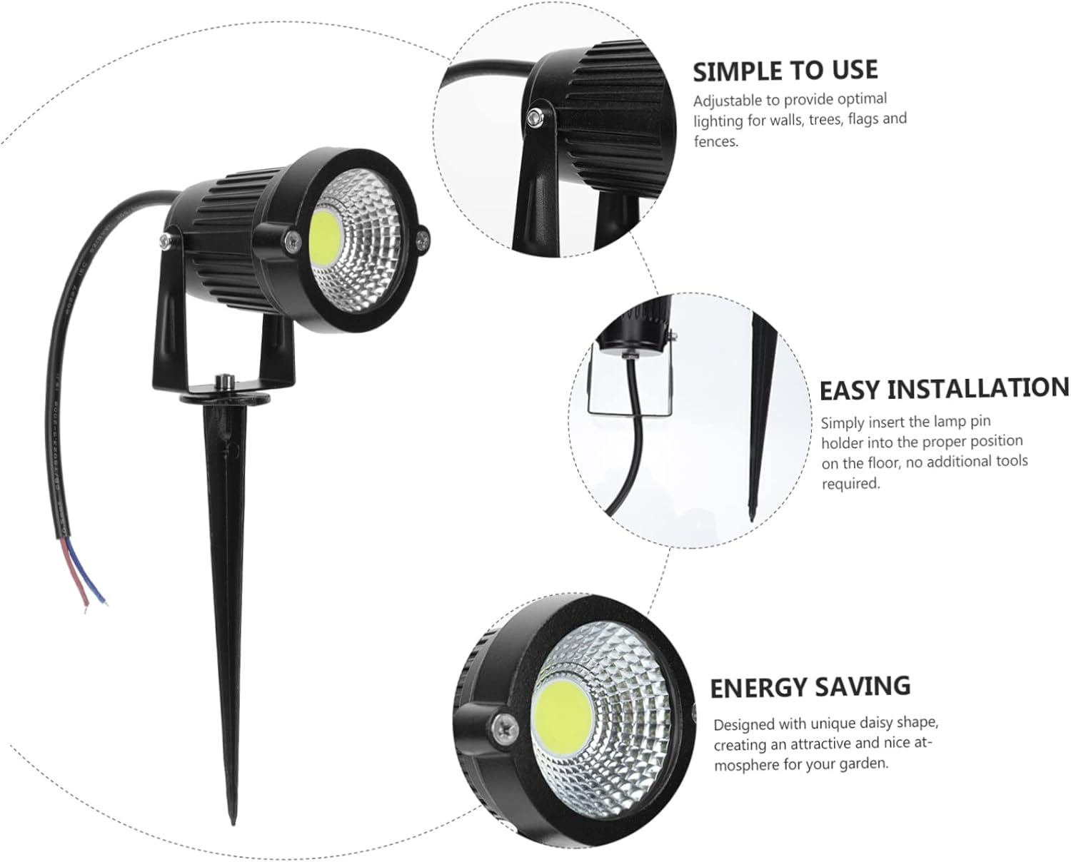 NUOBESTY 10pcs Led Lawn In-ground Light Decorative Landscape Lighting for Garden Pathway Energy Saving Easy Installation Design Cool