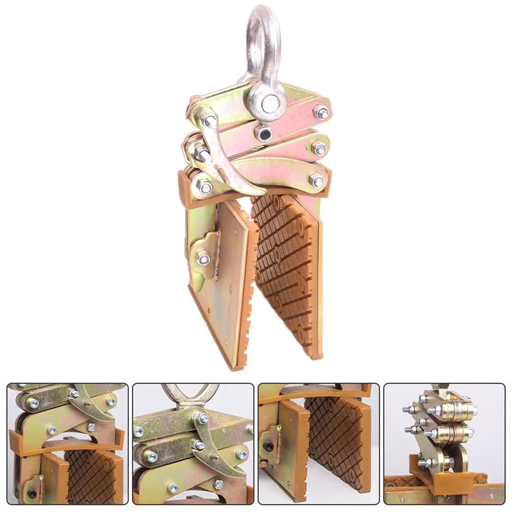 Pinza de elevación para Piedra con mordazas de Goma Antideslizantes, 800 kg, Resistente, para Placas de mármol, cerámica y hormigón.,C