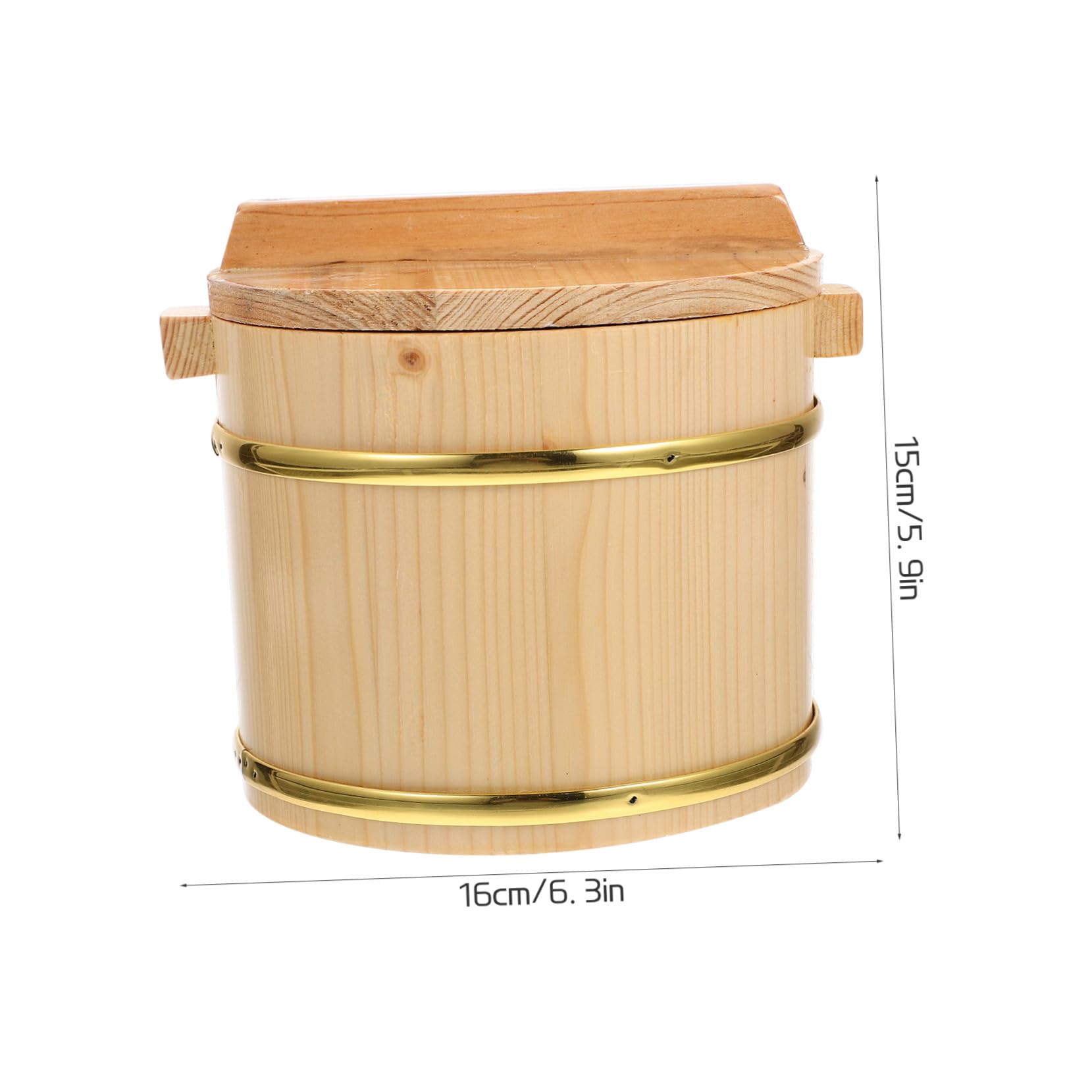 Secchiello per Mescolare Riso Sushi Coperchio Contenitore in Legno Naturale per Servire Riso Giapponese Design Rotondo Facile da Pulire Adatto a Sushi e Bibimbap