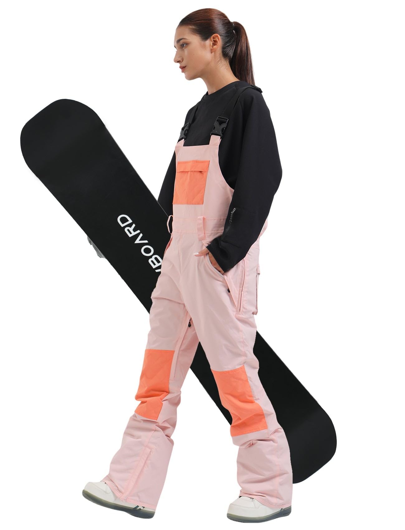 GSOU SNOW Salopette de Ski et Snowboard pour Femme - Multi-Poches Léger Imperméable 15K Coupe-Vent Respirant Chaud