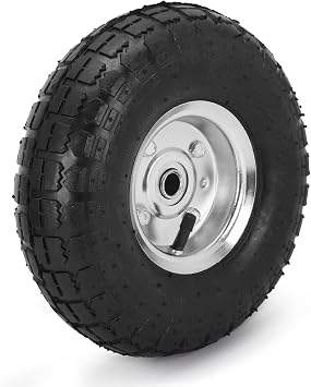 Holdfiturn 10" Wheelbarrow Wheel Pneumatic Tyre 4.10/3.50-4 with 16mm Bore Load 300LB Heavy Duty Replacement Wheel Spare Hand Cart Wheels for Sack Trucks Trolley