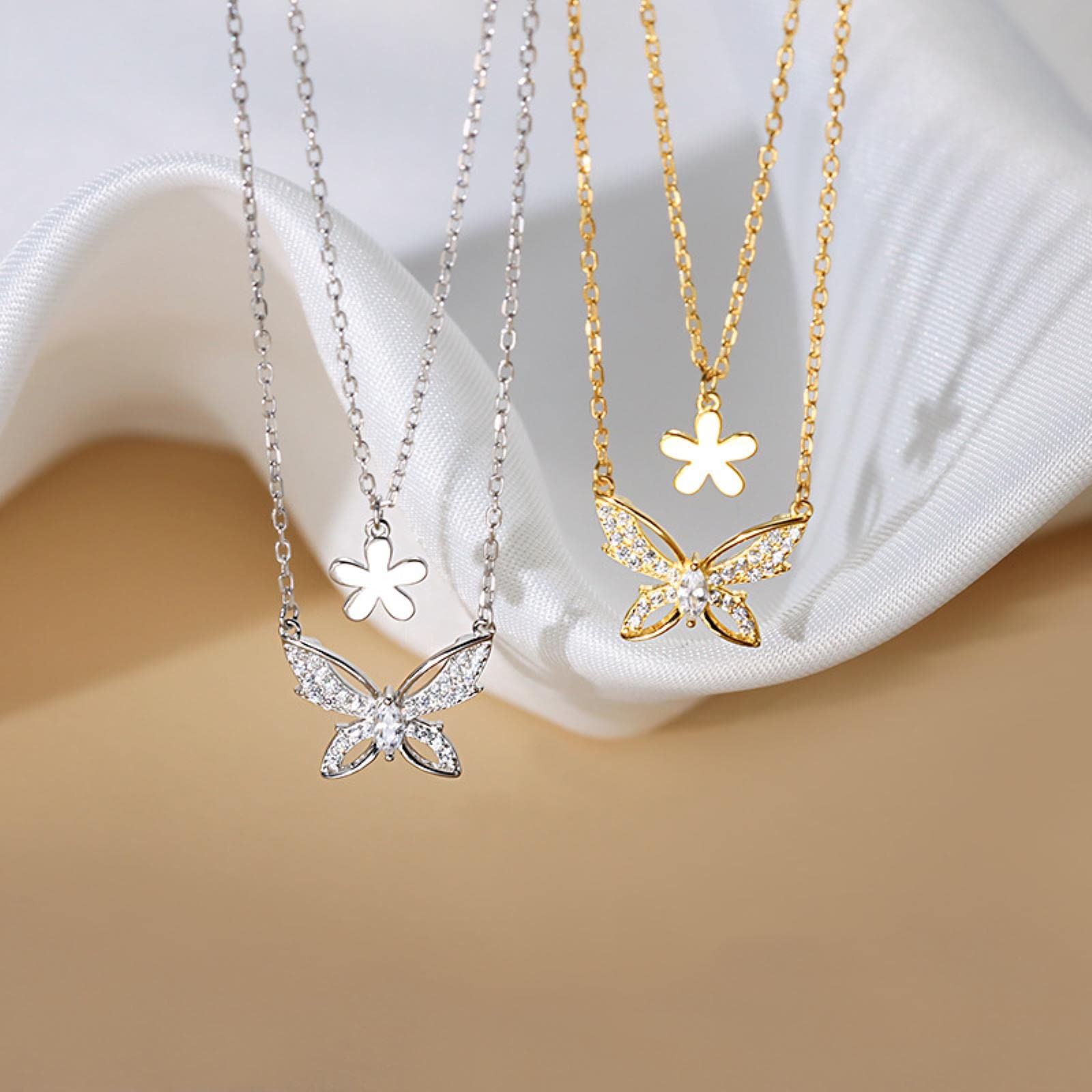 Collares de mariposas de plata 925