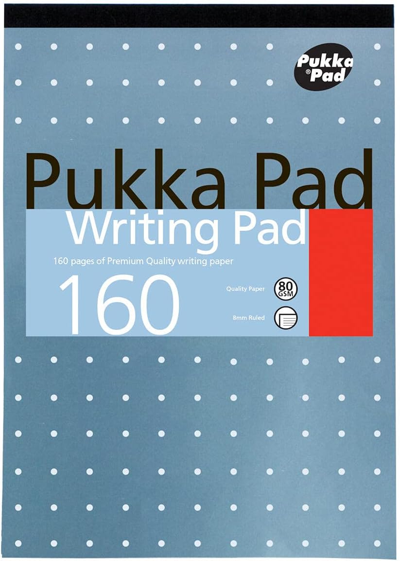 Pukka Pad A5 Writing Pad 160pages of 80GSM Premium Quality Writing Paper (Pack of 6)
