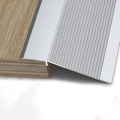 Anti-Slip Aluminum Thresholds Reducer 36inch Floor Transition Strip for Doorways Threshold Ramp, Bridge Height Gap Between 0.3in to 1.7in(Silver)