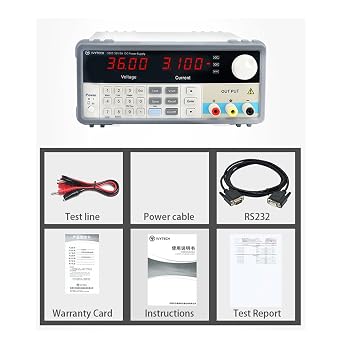 DC Power Supply Variable, Professional Programmable DC Bench Power Supply 36V 10A 60V 5A Digital Regulated Switching Adjustable Laboratory Power Source for laboratory, school, repair, electrolyzation(