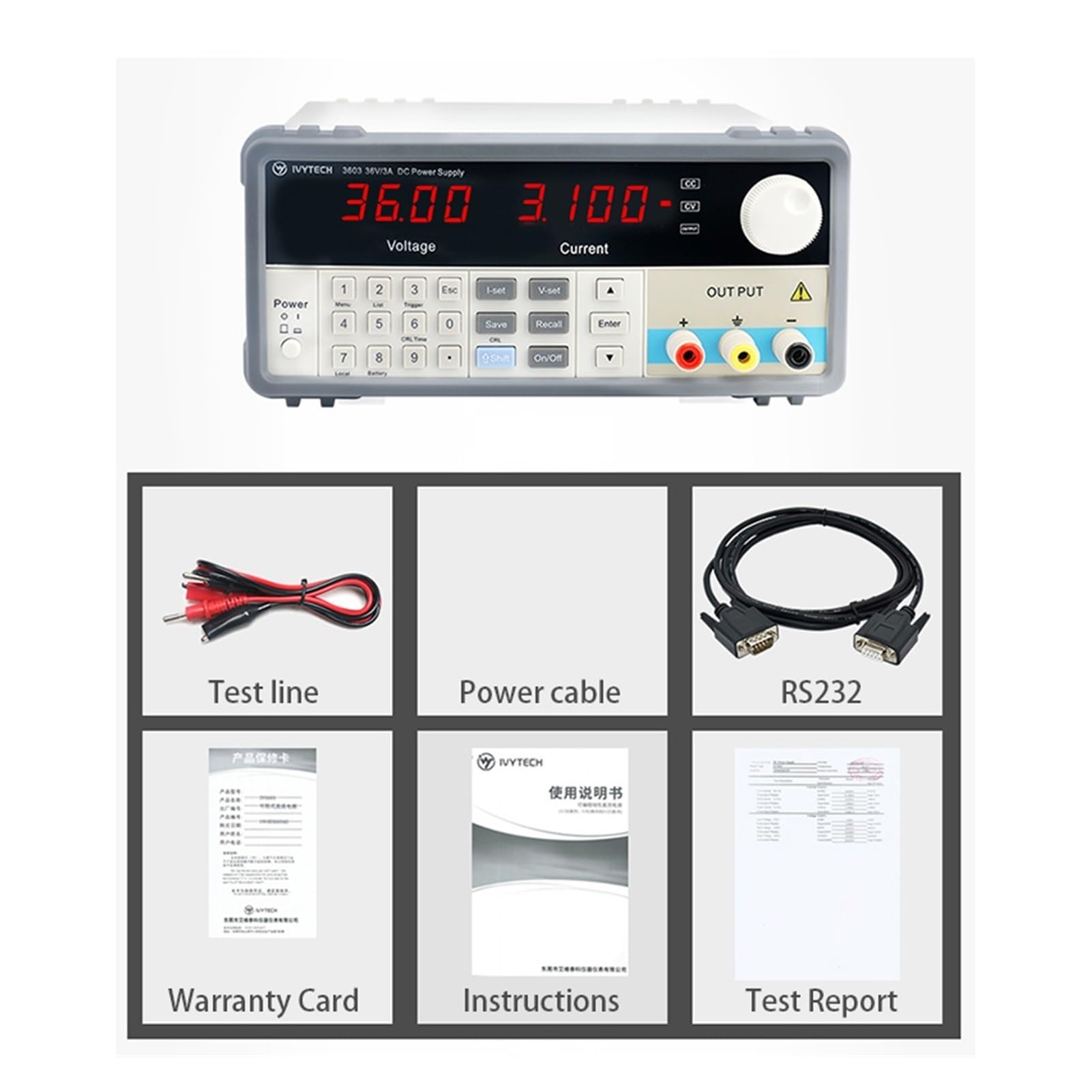 Alimentation Laboratoire, Programmable professionnel Dc Alimentation de banc 3 6V 10A 60V 5A Source d'alimentation de laboratoire réglable réglée numérique(G3X 60V 5A)