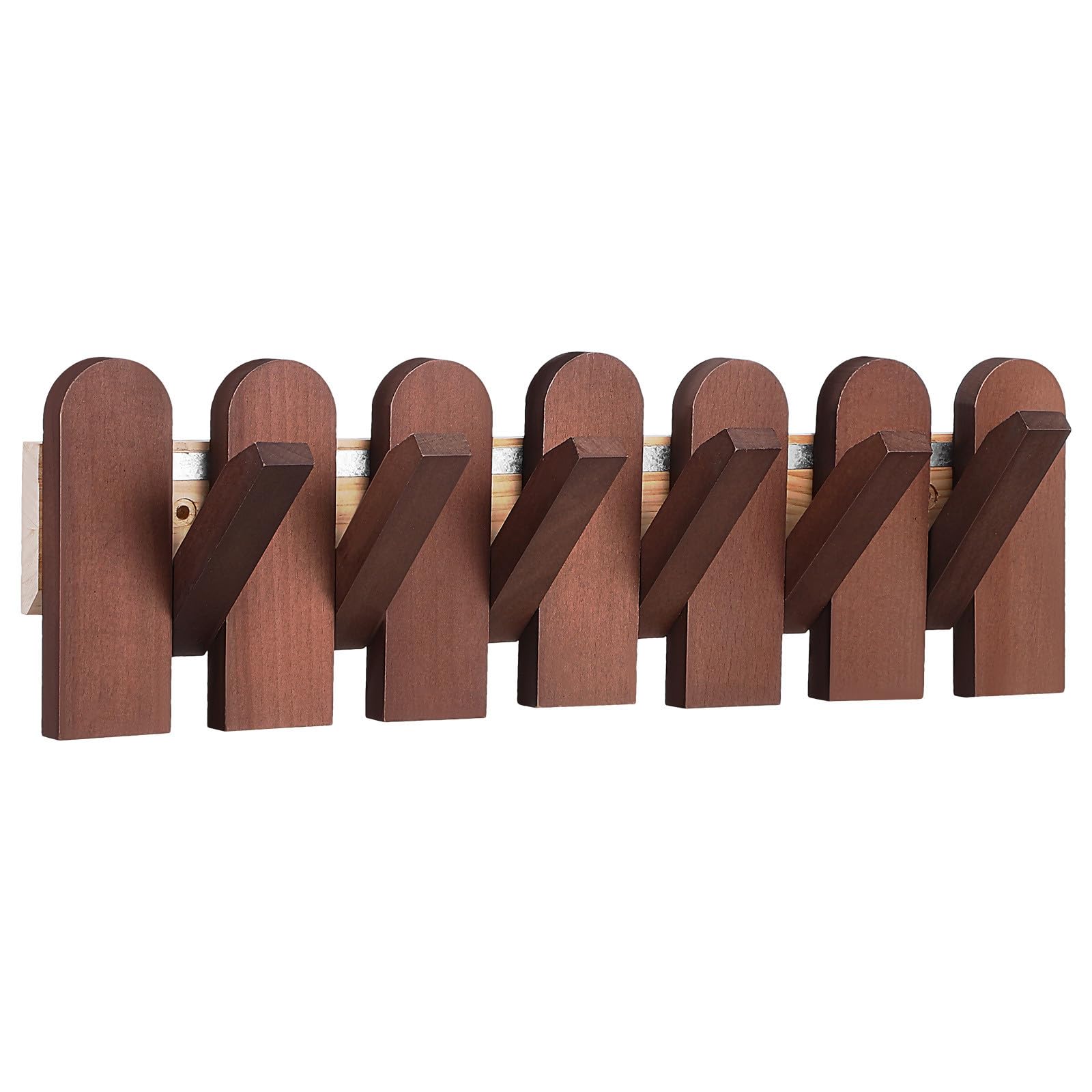 BESTOYARD Massivholz Wandgarderobe 5cm mit Klaviertasten Haken 6 42