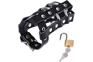 Premium Leather Penis Chastity Cage with Cock Ring and Testicle Lock for Enhanced Sexual Pleasure