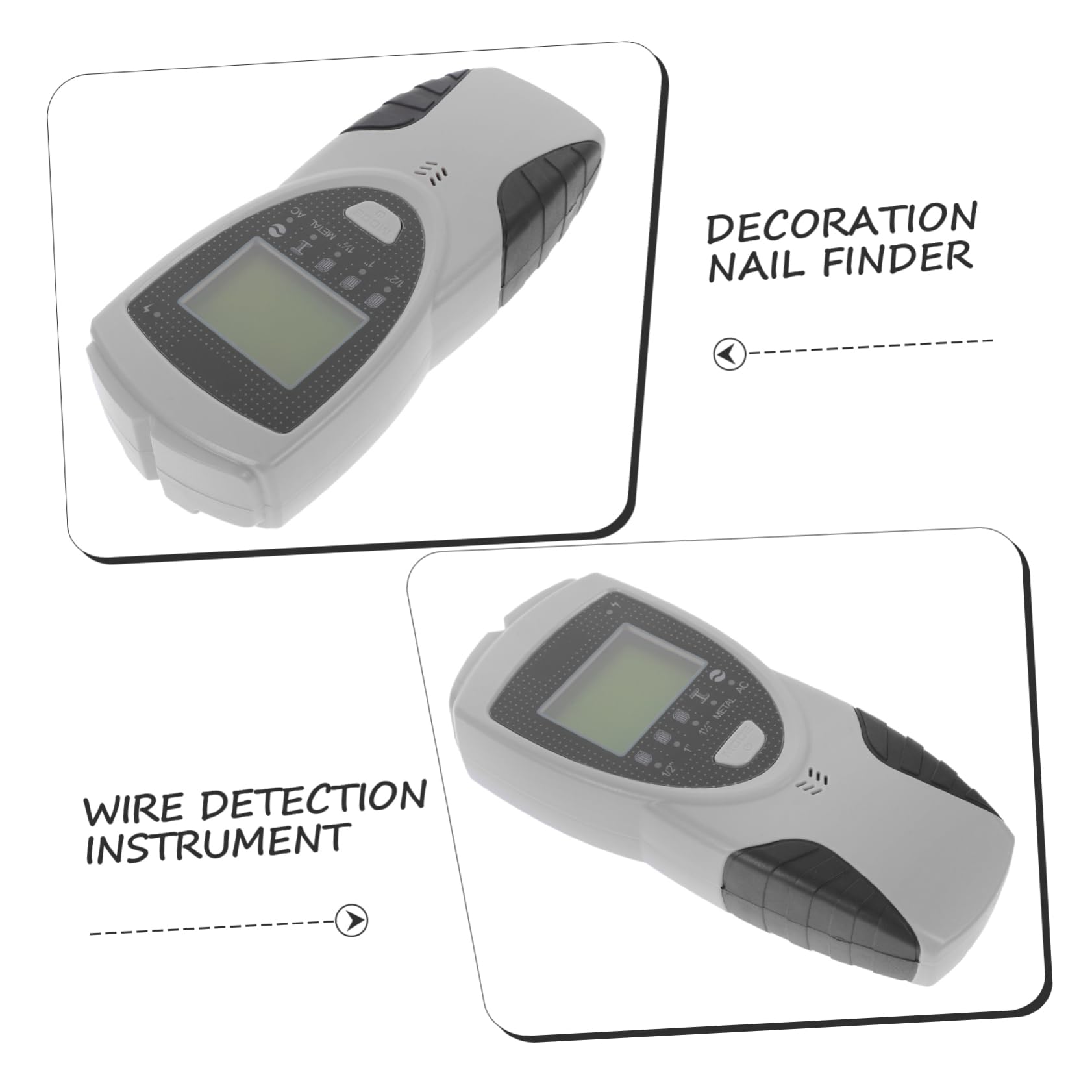 4-in-1 Wanddetektor mit Lcd Display Ortungsgerät für Stromleitungen und Metall Kompakt Rutschfest für Heimwerker | Kompaktes Handgerät aus Abs und Elektronik, 1 Satz, Betrieb mit 9v Trockenbatterie ohne Inhalt