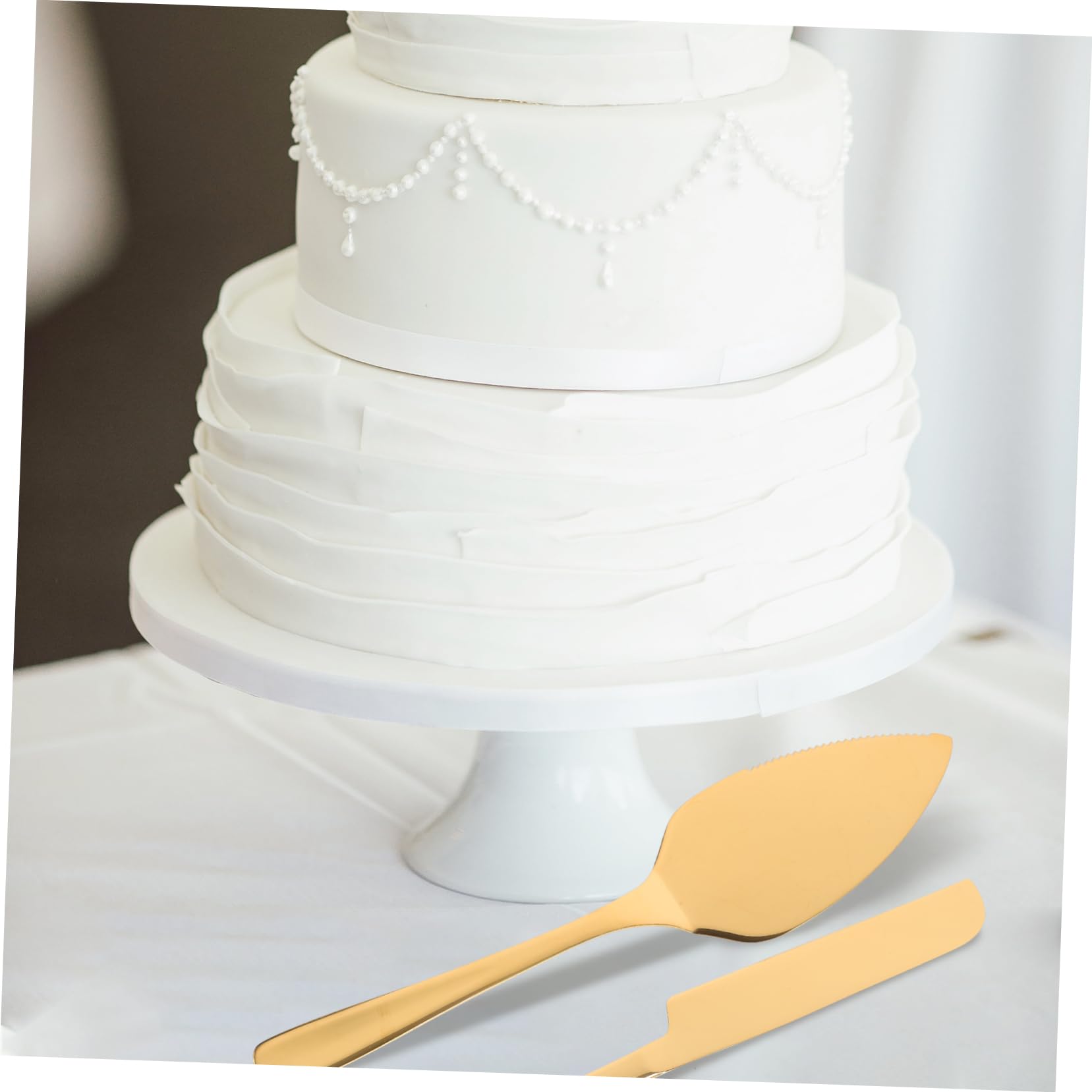 MOLUCKFU 1 Set Cake Knife Set Cake Server Cake Pizza Cutters Baking Shovel Cake Spatula Pie Server Cake Cutting Tools Cake and Server Tart Dessert Slicer Cakes Stainless Steel Golden