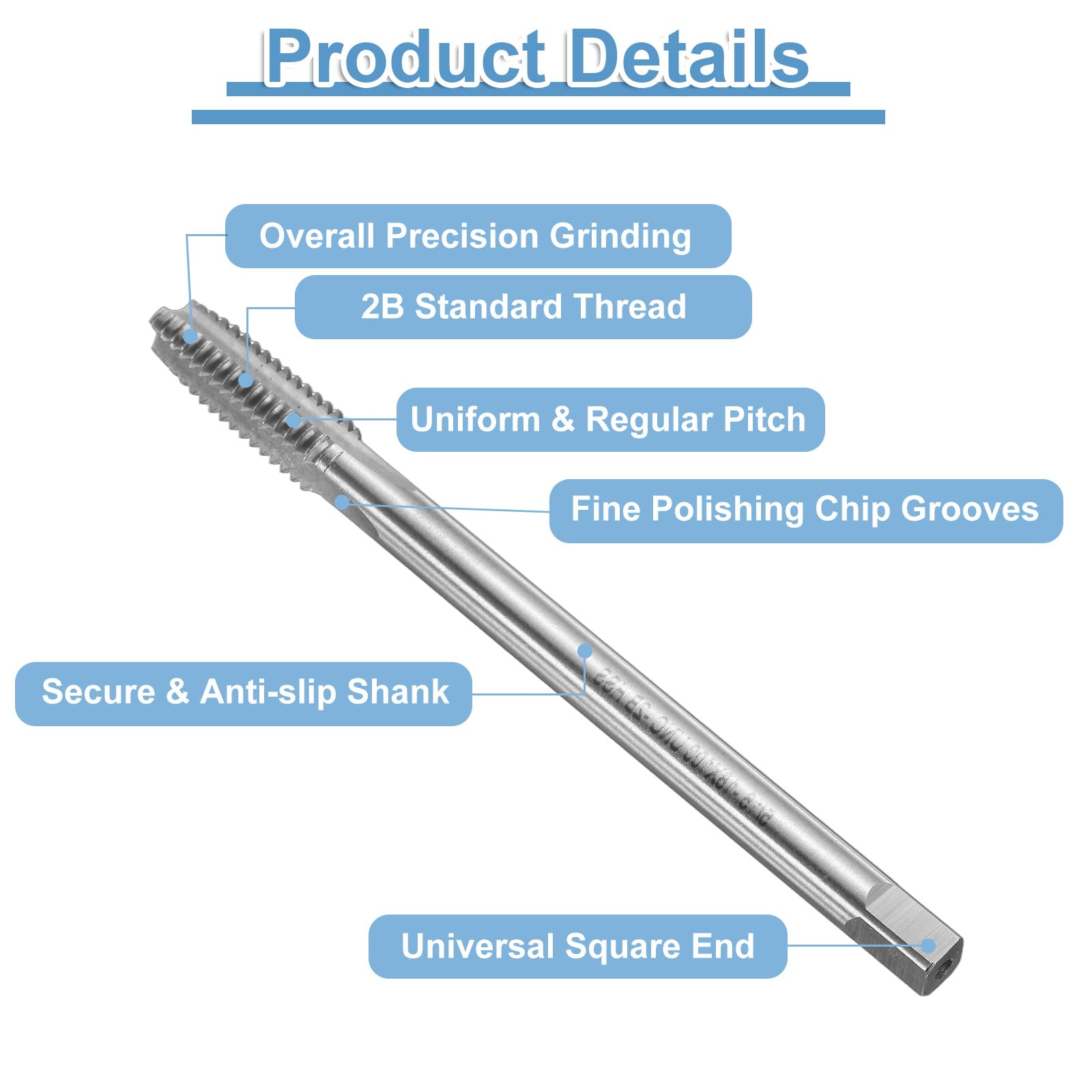 uxcell 3pcs Flauto Dritto Vite Rubinetti 5/16-18 UNC 2B Filettatura 4 "Extra Lungo HSS6542 Macchina Filettatura Fresatura Tap Tapping Tools