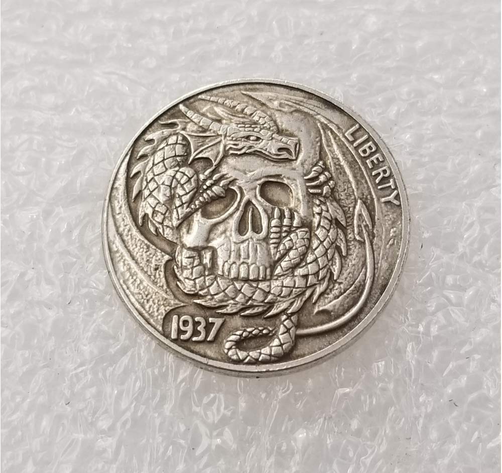 DDTing Hobo Nickel Münze – Handgefertigt, Versilbert, Nach US Morgan Dollar, Sammlerstück
