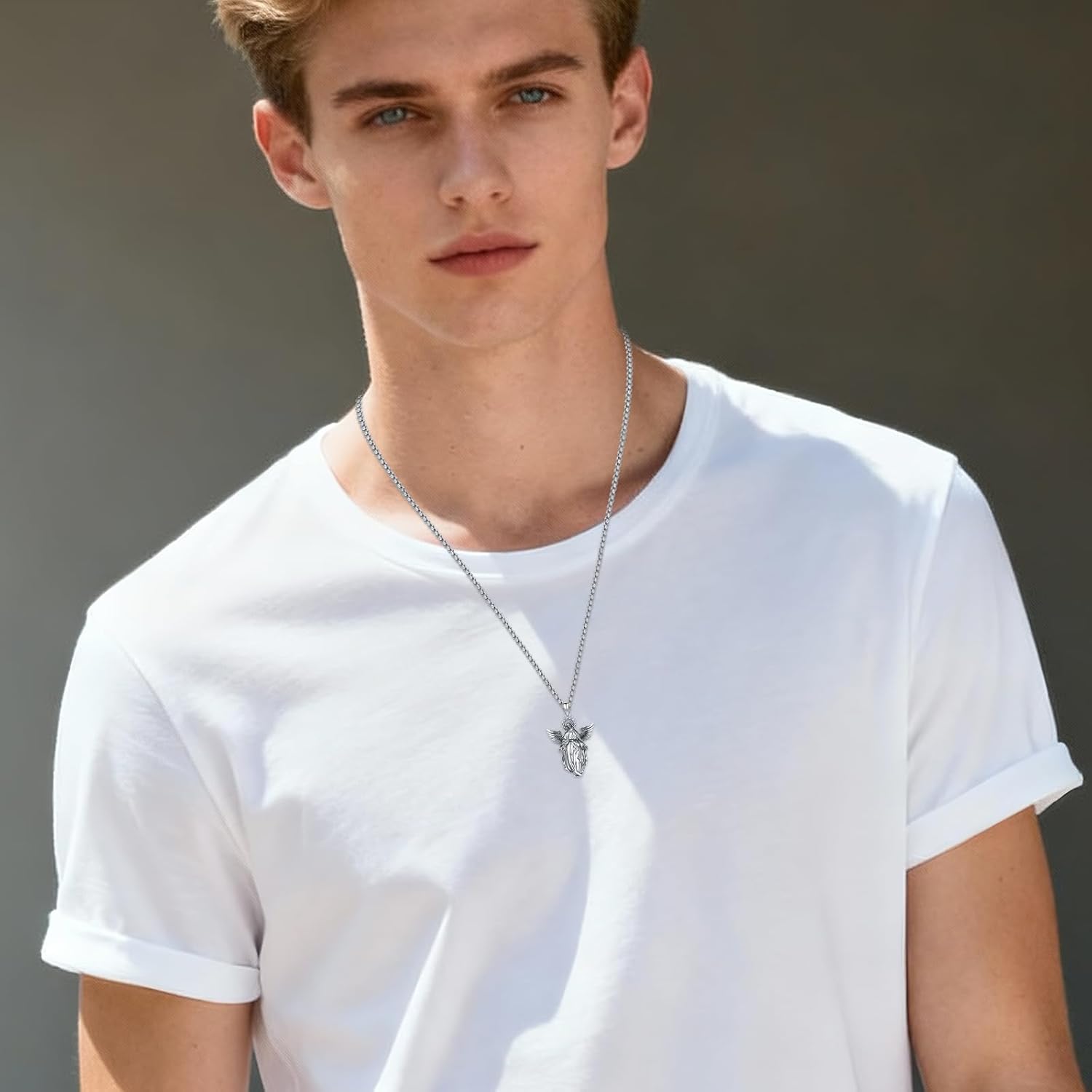 925 Sterling Silver Patron Saint Amulet Pendant Necklace Religion Protection Jewelry for Men Women - Image 5