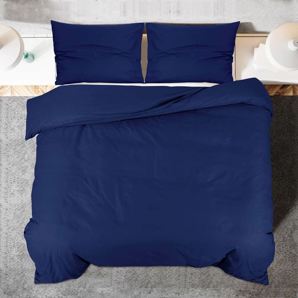 Set Copripiumino Blu Marino 220x240 cm in Cotone, Casa e Giardino,Biancheria,Lenzuola e Coperte,Copripiumini, 1.18kg-136147