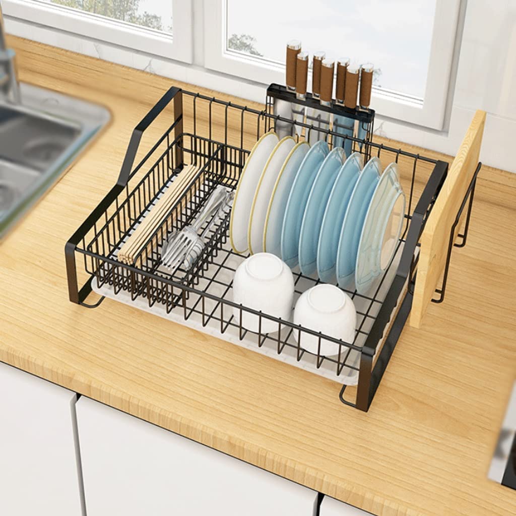 Estante de Secado de Platos Porta Utensilios Moderno con Tabla De Secado para Almacenamiento En Mostrador De Cocina Soporte de Cubiertos