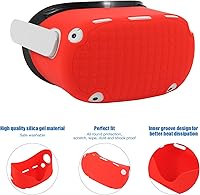 Vista 7 de VR Accessories Suitable for Oculus Quest 2VR Controller Grips CoverVR Shell CoverVR Facial Vent Interface Bracket Accessories 3-in-1 SetRed8Pcs Set