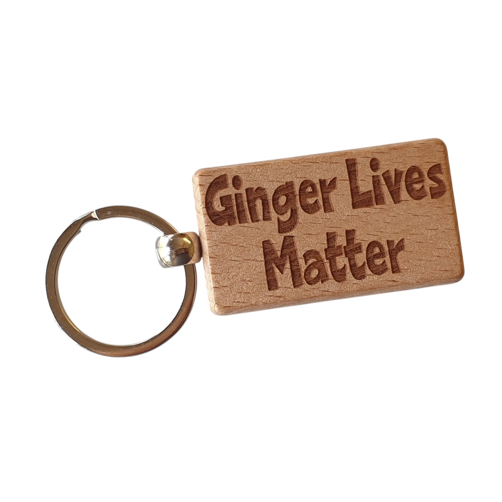 Decalarama Brown Ginger Keyring Gift Ginger Lives Matter Nice Cute Wooden Engraved Wood Key Fob Novelty Redhead Hair Present
