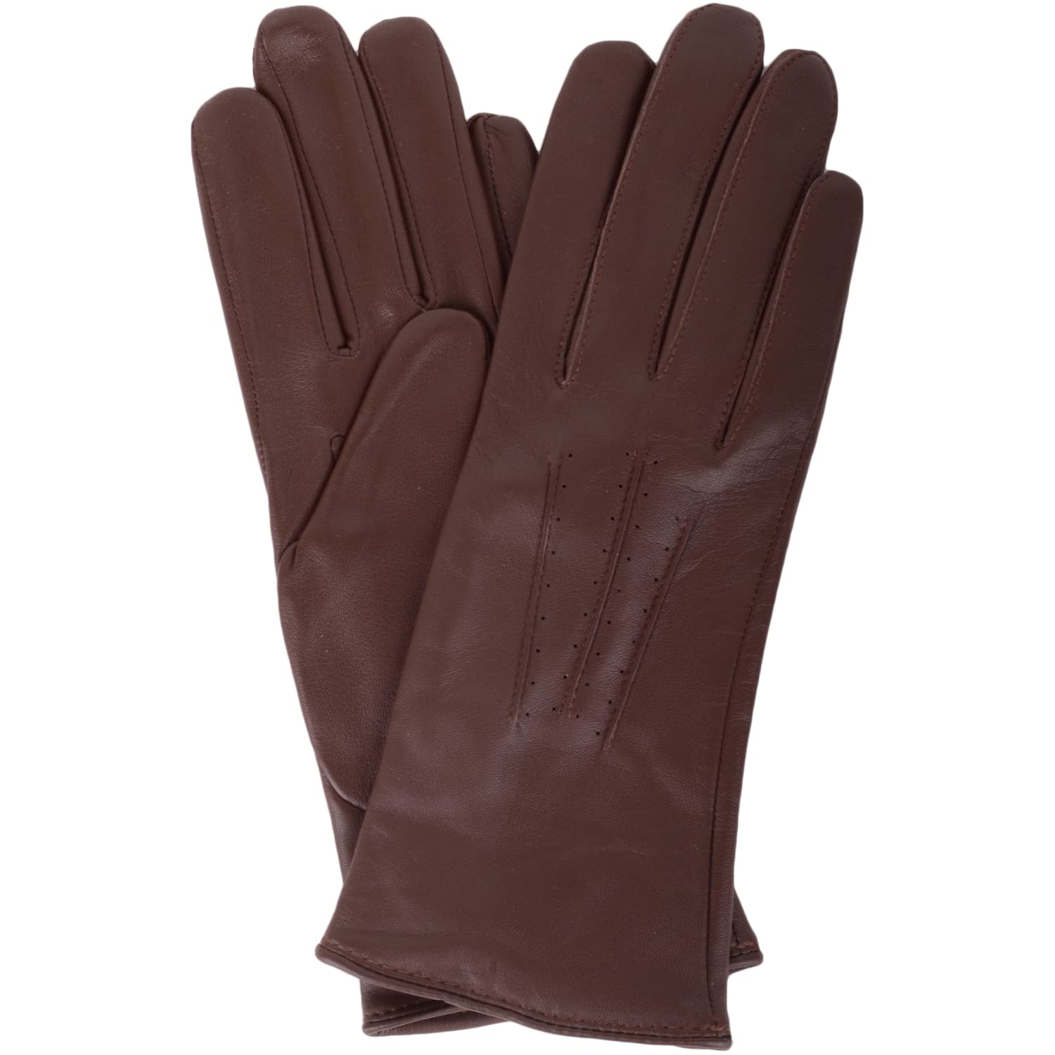 SNUGRUGS Leather Winter Gloves - Women's - Brown - Fingerless Mittens - Sheepskin