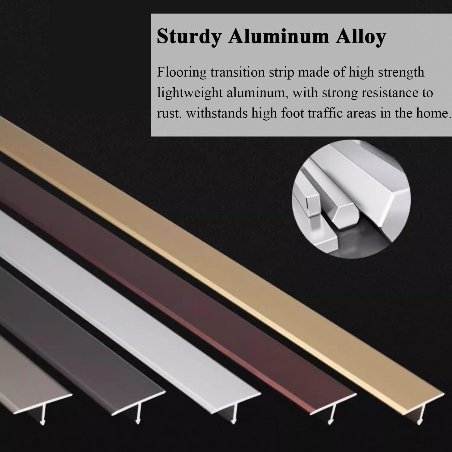 Floor Transition Strip Door Threshold,T Molding,4cm Wide,Aluminum,Trim,Laminate,Tile,