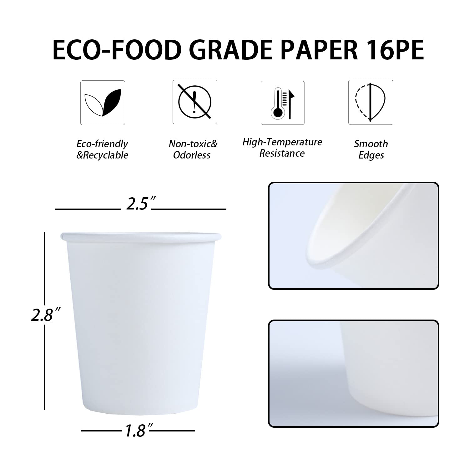 Paquete de 300 vasos de papel de 5 onzas, vasos desechables de baño de 5 onzas, taza pequeña para enjuague bucal, tazas de papel de espresso, mini vasos de papel para viajes, fiestas, pícnics 2
