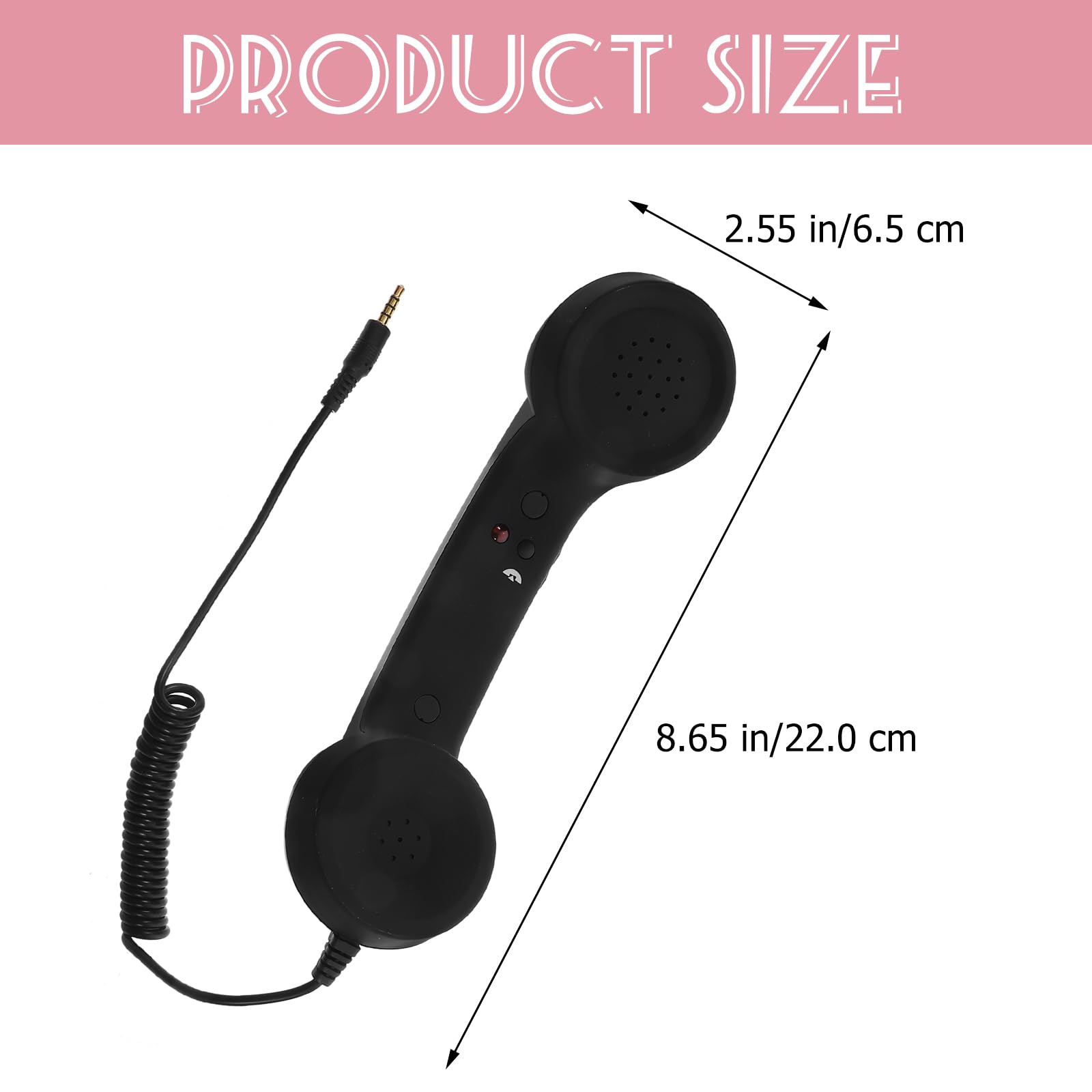 Classic Handset Ear Buds for Wired Headset Retro Headphones Old Phone 90s Phone Cord Headphones Phones for Home Retro Handset Scrunchies Black to Rotate Receiver Cell Phone